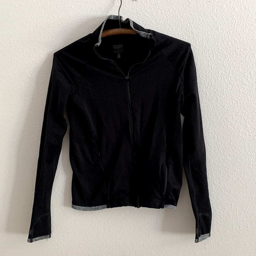Athleta Women’s athleisure zip up black jacket size small